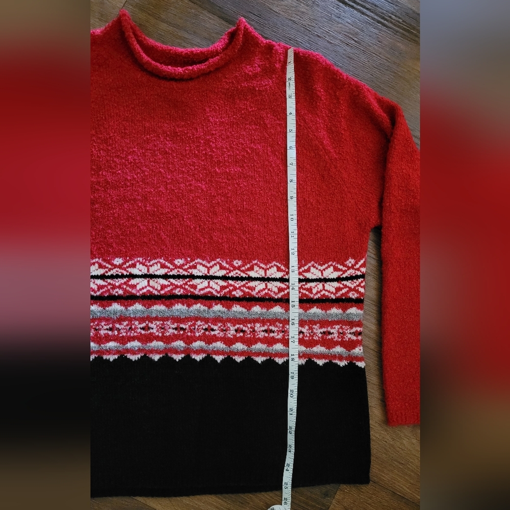 Vintage Studio Works Christmas Fair Isle Boucle Sweater, Women's XL, Red - Picture 7 of 7